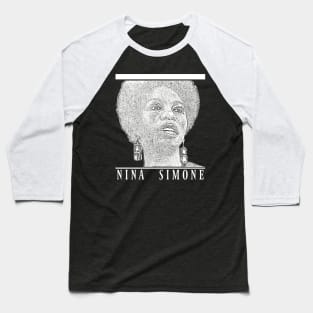 Nina Simone // White retro Baseball T-Shirt